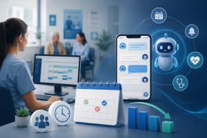 AI-powered patient communication helping reduce missed appointments (DNA rates) in NHS general practice.