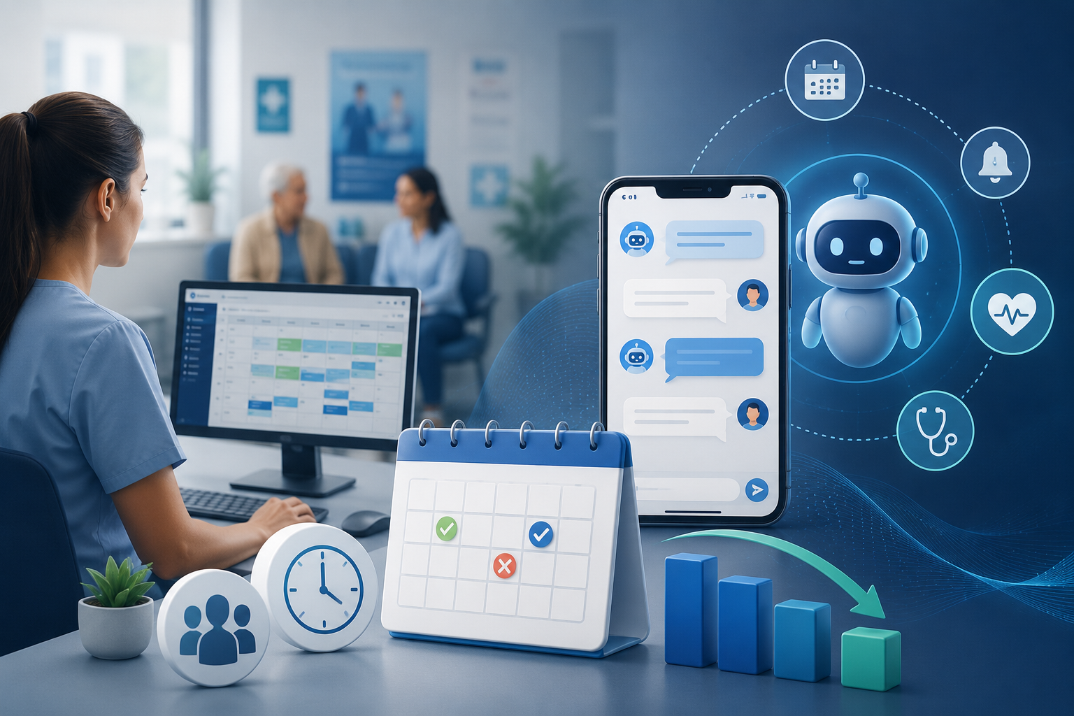 AI-powered patient communication helping reduce missed appointments (DNA rates) in NHS general practice.